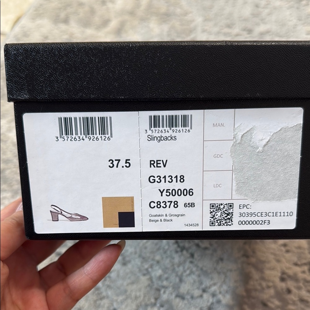 Chanel Beige and Black Women's Slingback Shoes - Picture 2 of 6